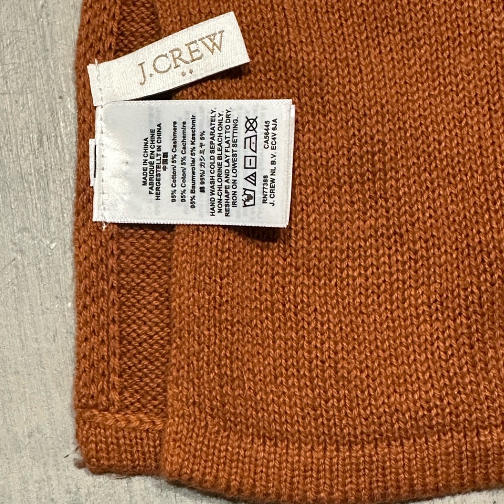 NWOT…J. Crew Terra-cotta/Rust Cotton and Cashmere Knit Poncho - Picture 4 of 7